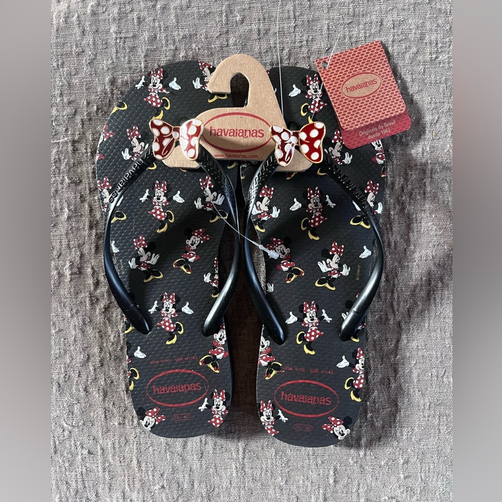Havaianas Minnie Mouse Flip Flops women’s size 9/10 NWT